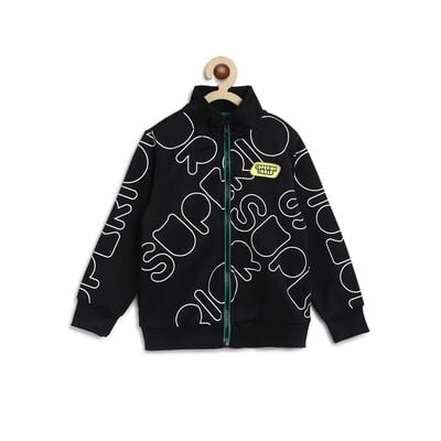 Boys Black Long Sleeve Cardigan